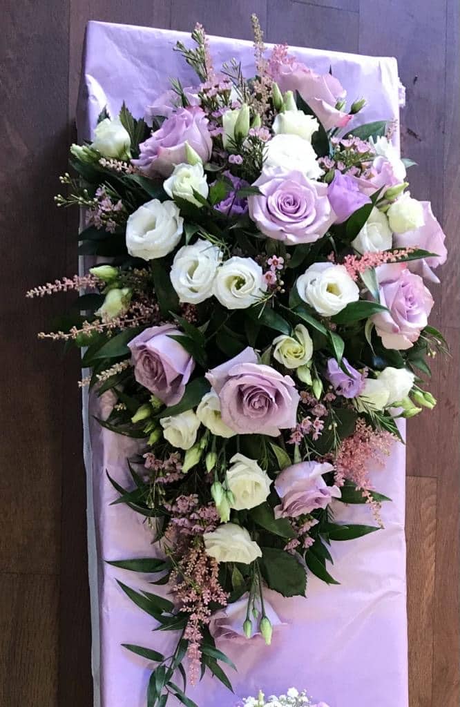 lilac and white shower bouquet