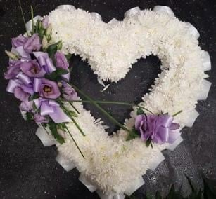 open based heart of flowers