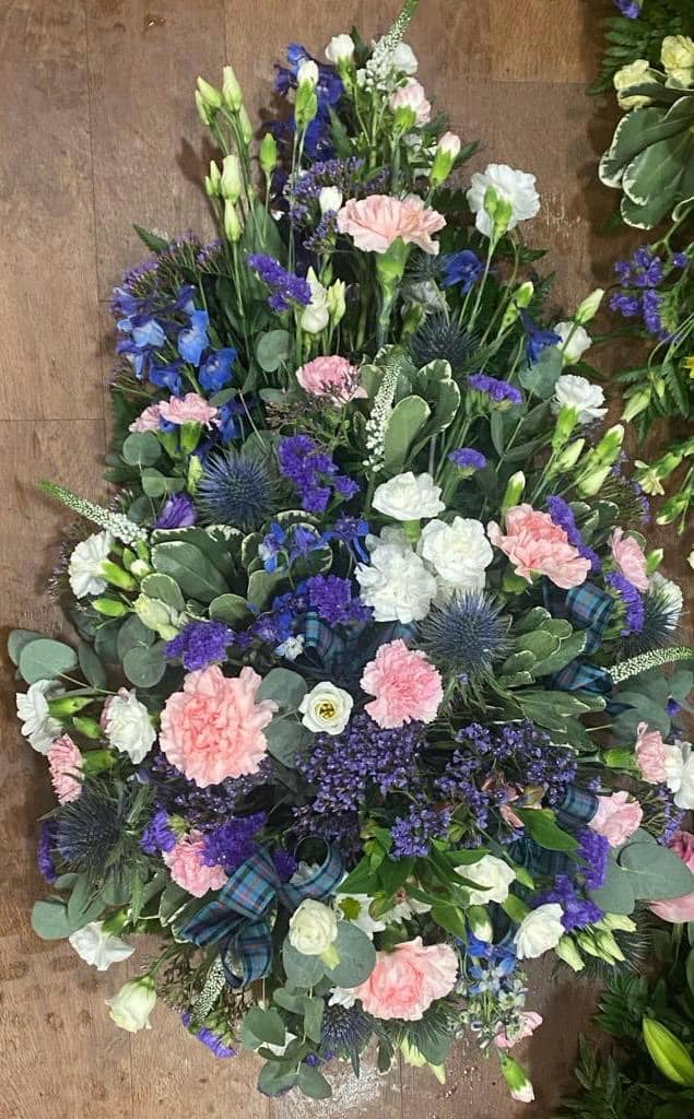 Pink white and purple spray