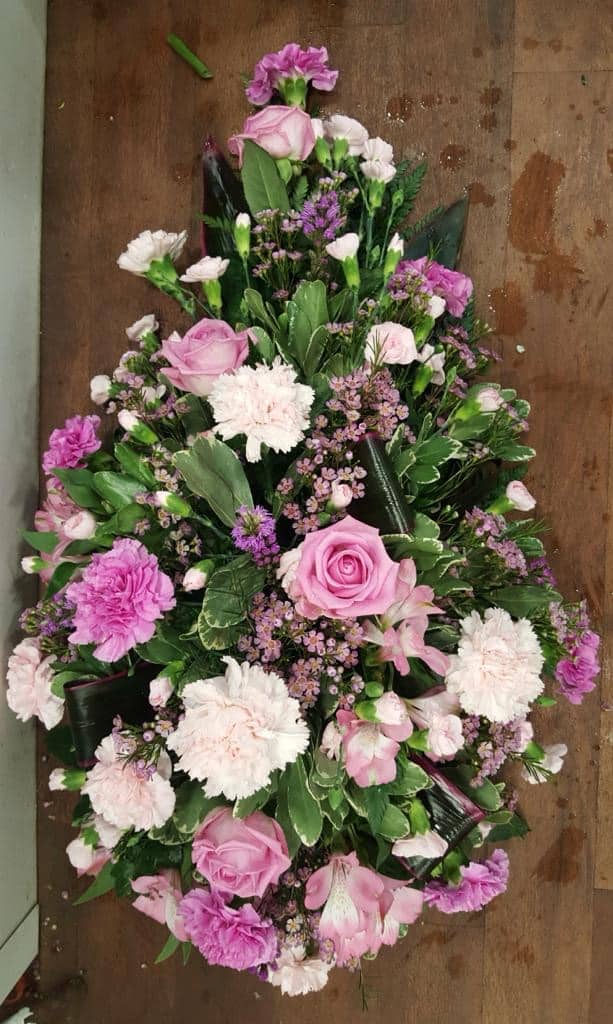 Pink and white spray