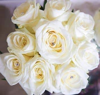 white rose bouquet