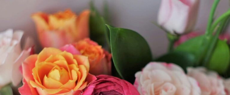 close up detail of a bouquet of flowers